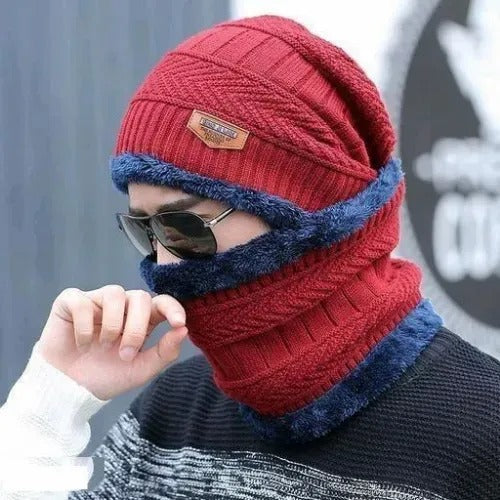 Beanie cap-Wool cap with neck warmer for men women| Winter cap for Unisex