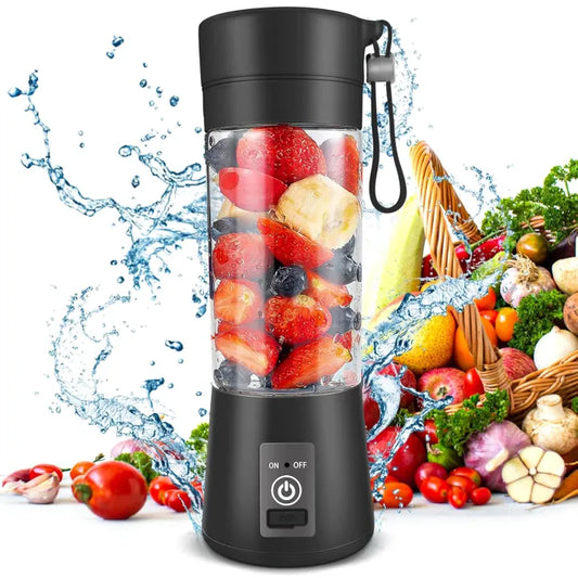 Portable Rechargeable Juicer Blender (380ml, 6 Blades) – Smoothie & Shake Maker Cup